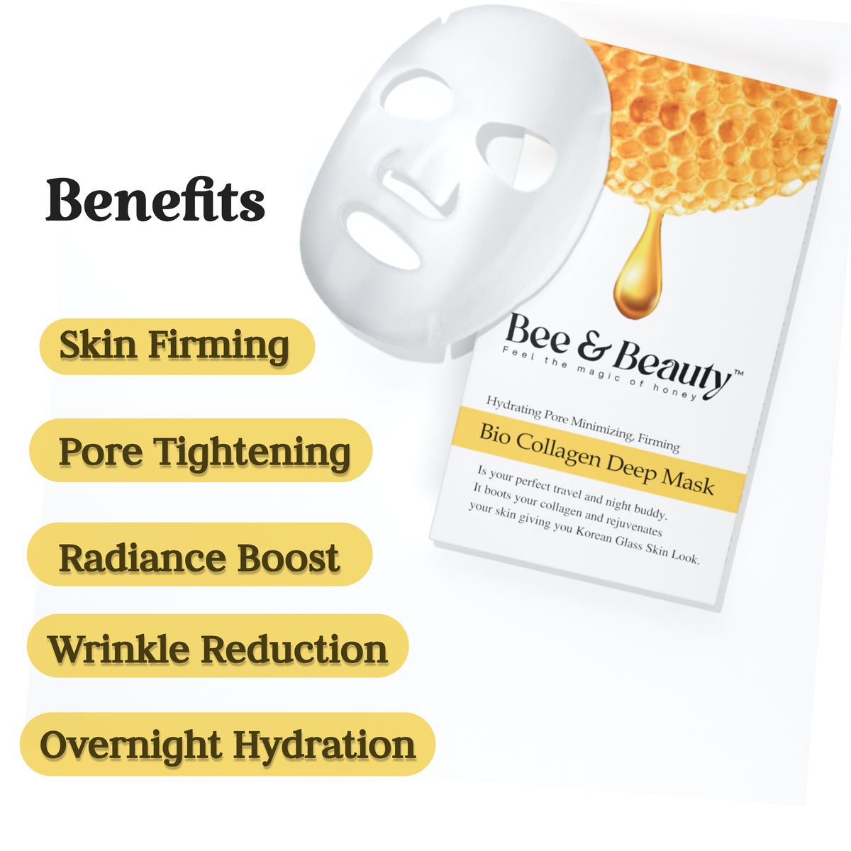 #India's First Viral : Bio-Collagen Real Deep Mask, Pore Minimizing, Elasticity Improvement