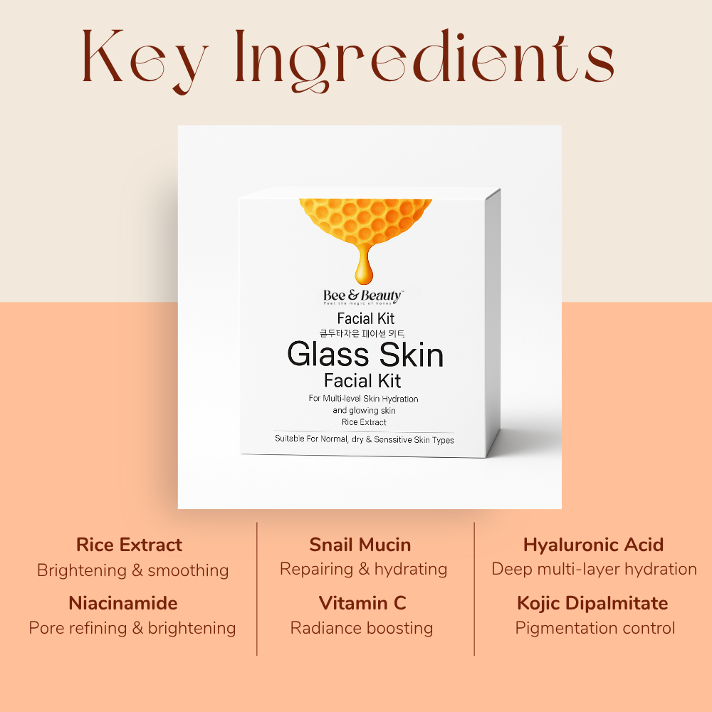 Bee & Beauty Glass Skin Facial Kit - 7 Steps
