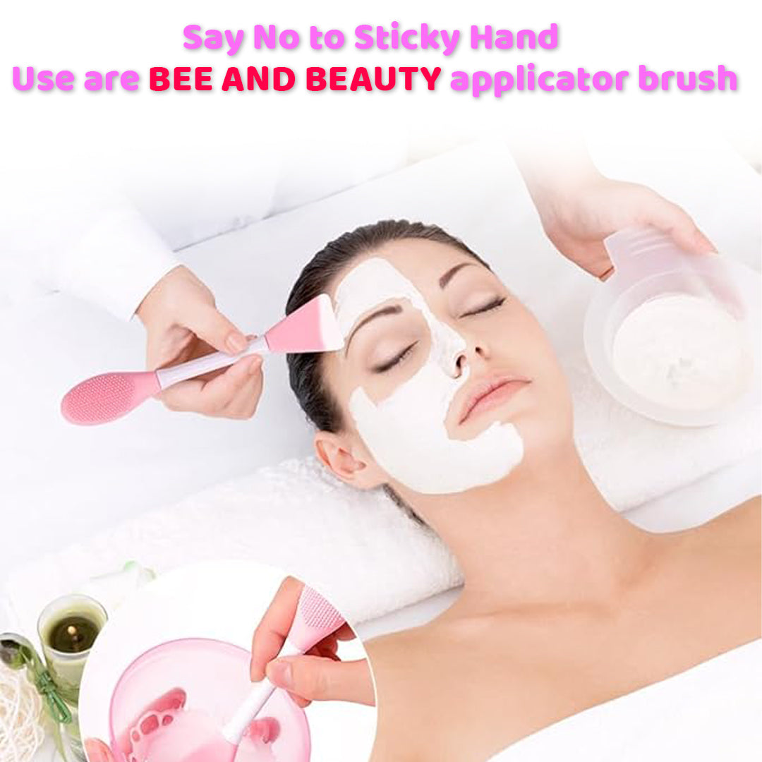 Silicone Face Cleanser Massager Brush With Facial Stick Spatula Double-Sided