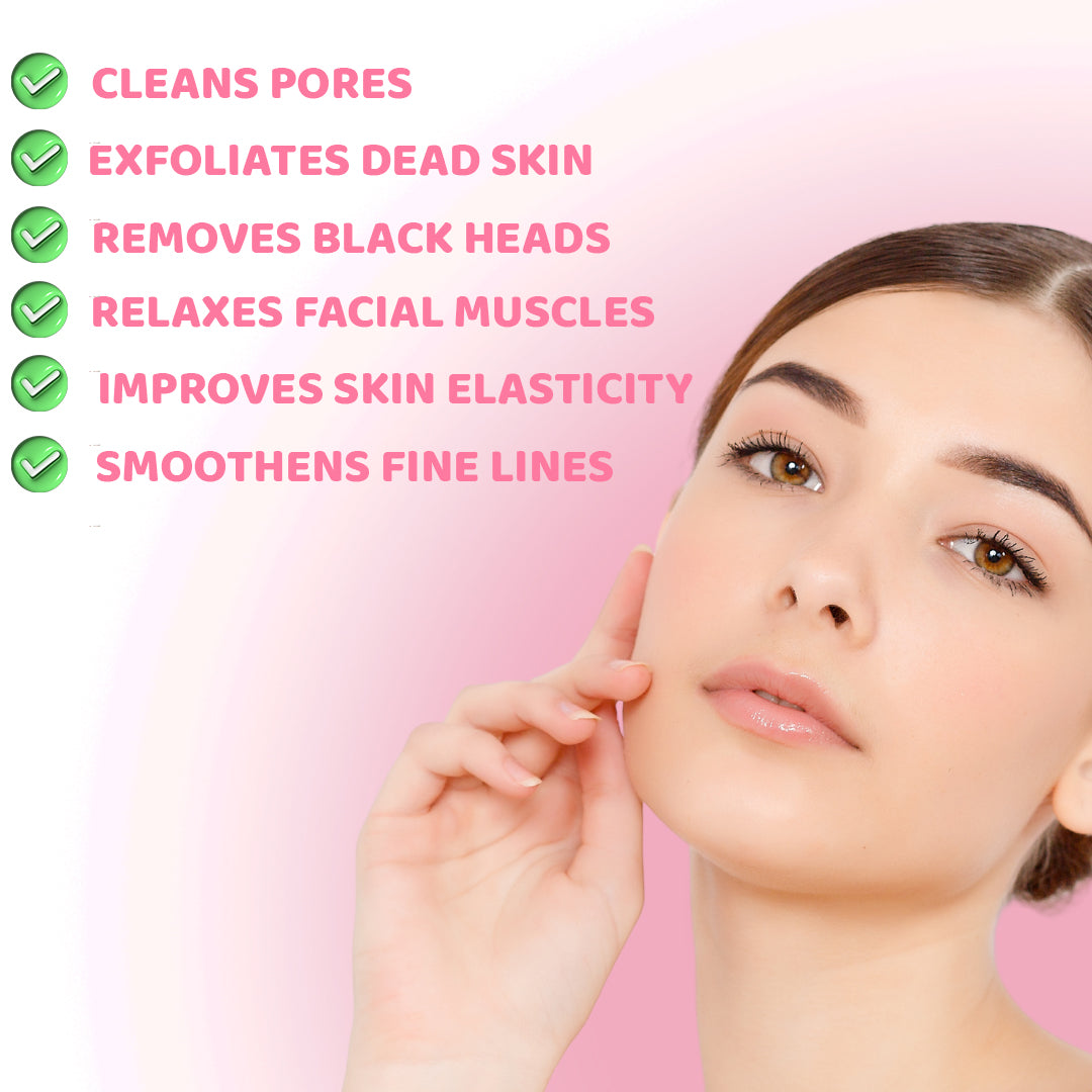 Silicone Face Cleanser Massager Brush With Facial Stick Spatula Double-Sided