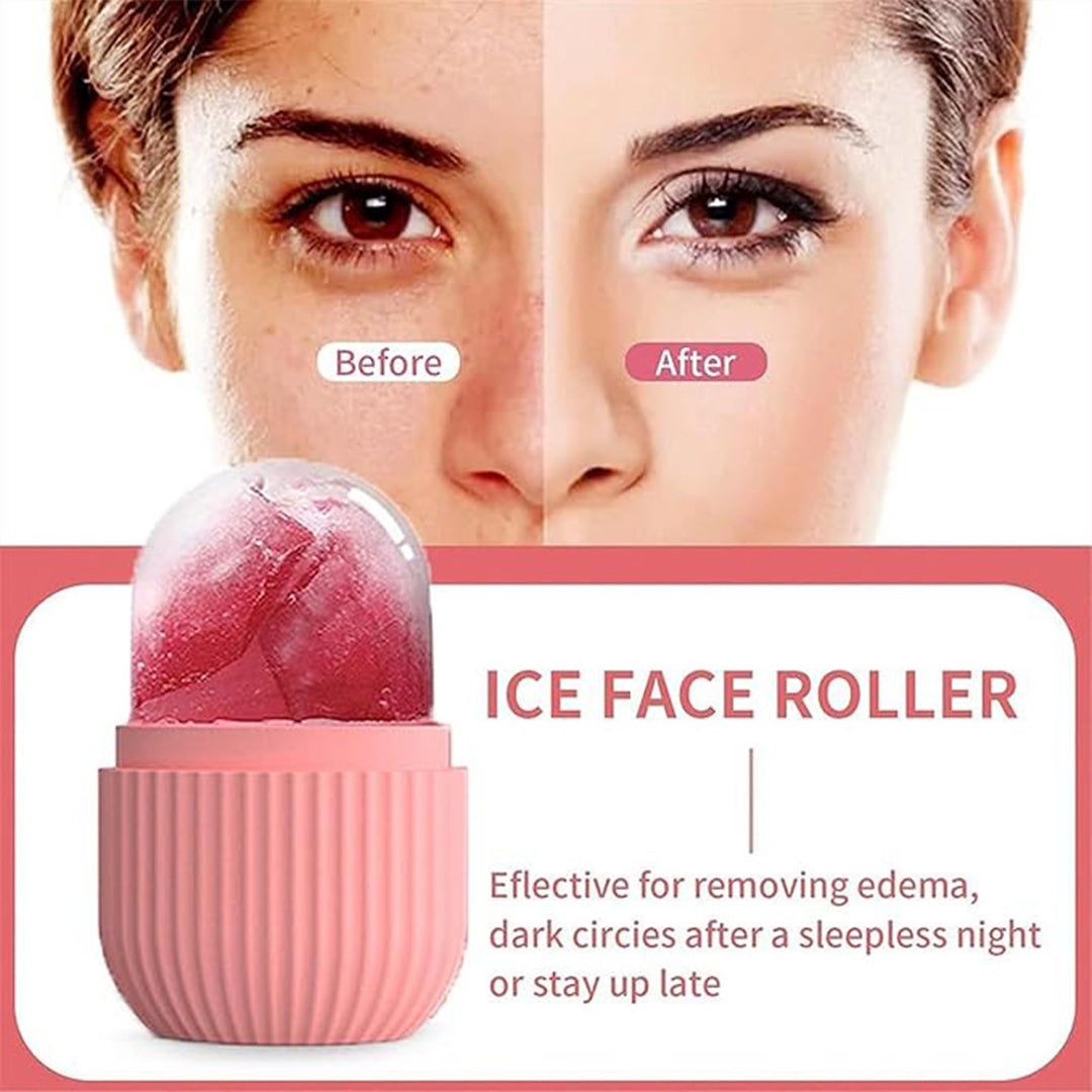 "Ice face roller for facial cooling and reducing puffiness"