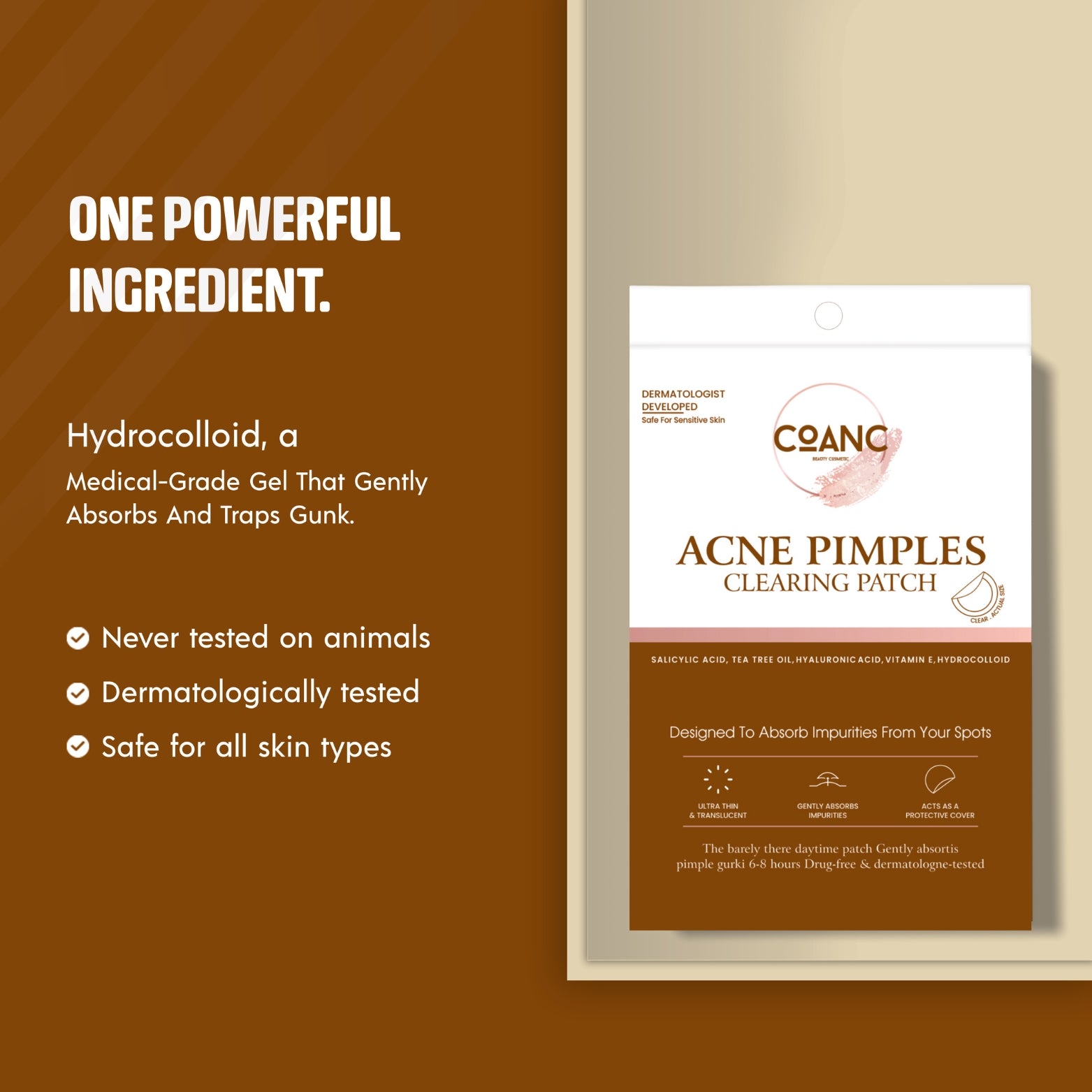 COANC Pimple Patches Extra Small Daytime Hydrocolloid