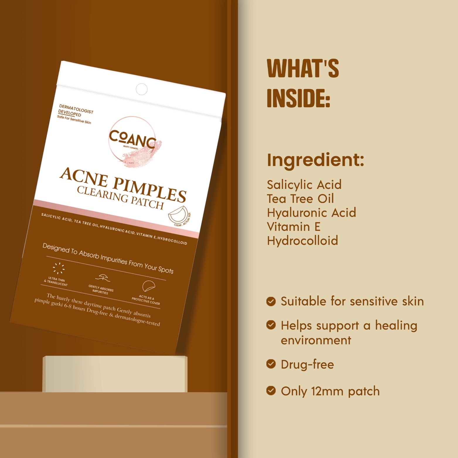 COANC Pimple Patches Extra Small Daytime Hydrocolloid