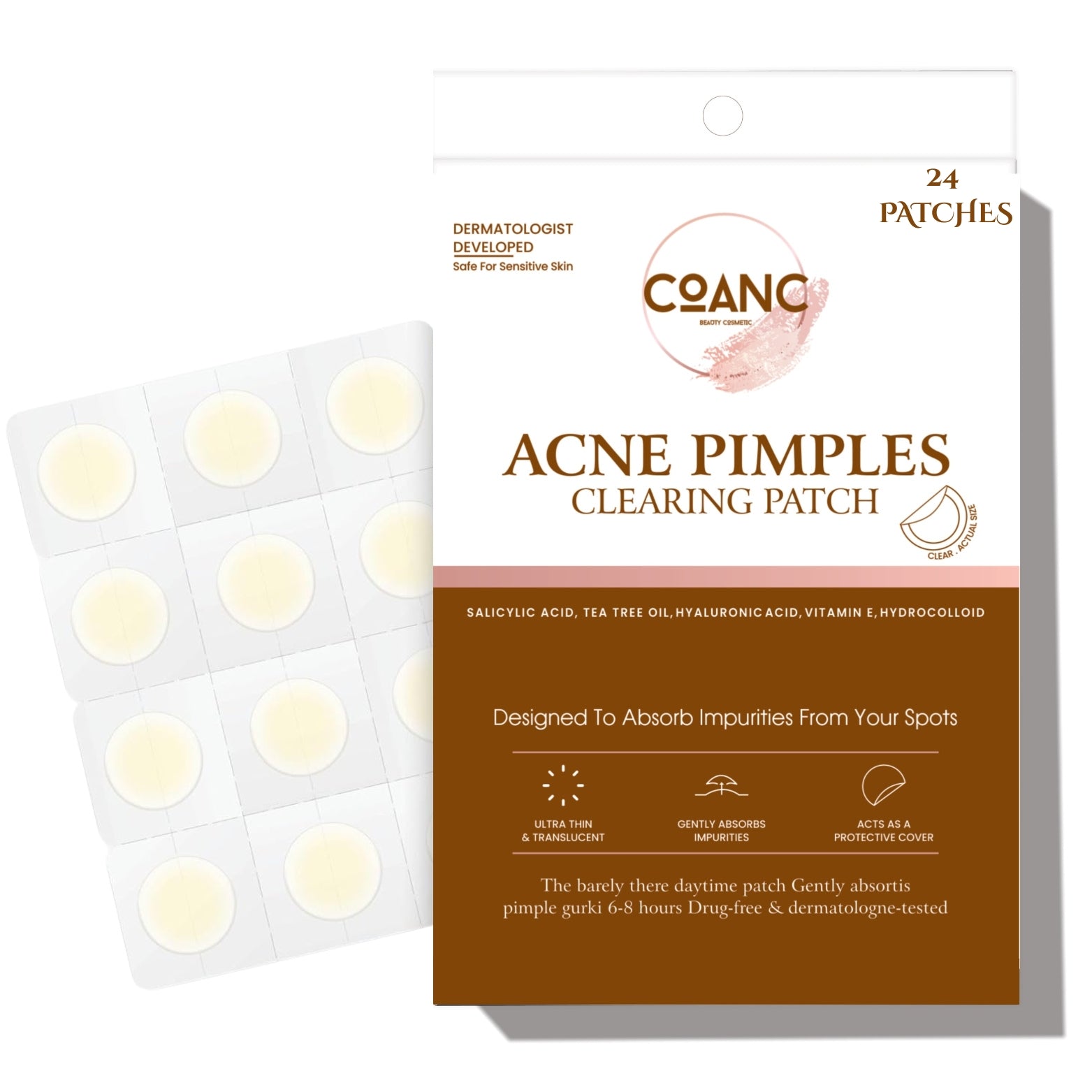 COANC Pimple Patches Extra Small Daytime Hydrocolloid